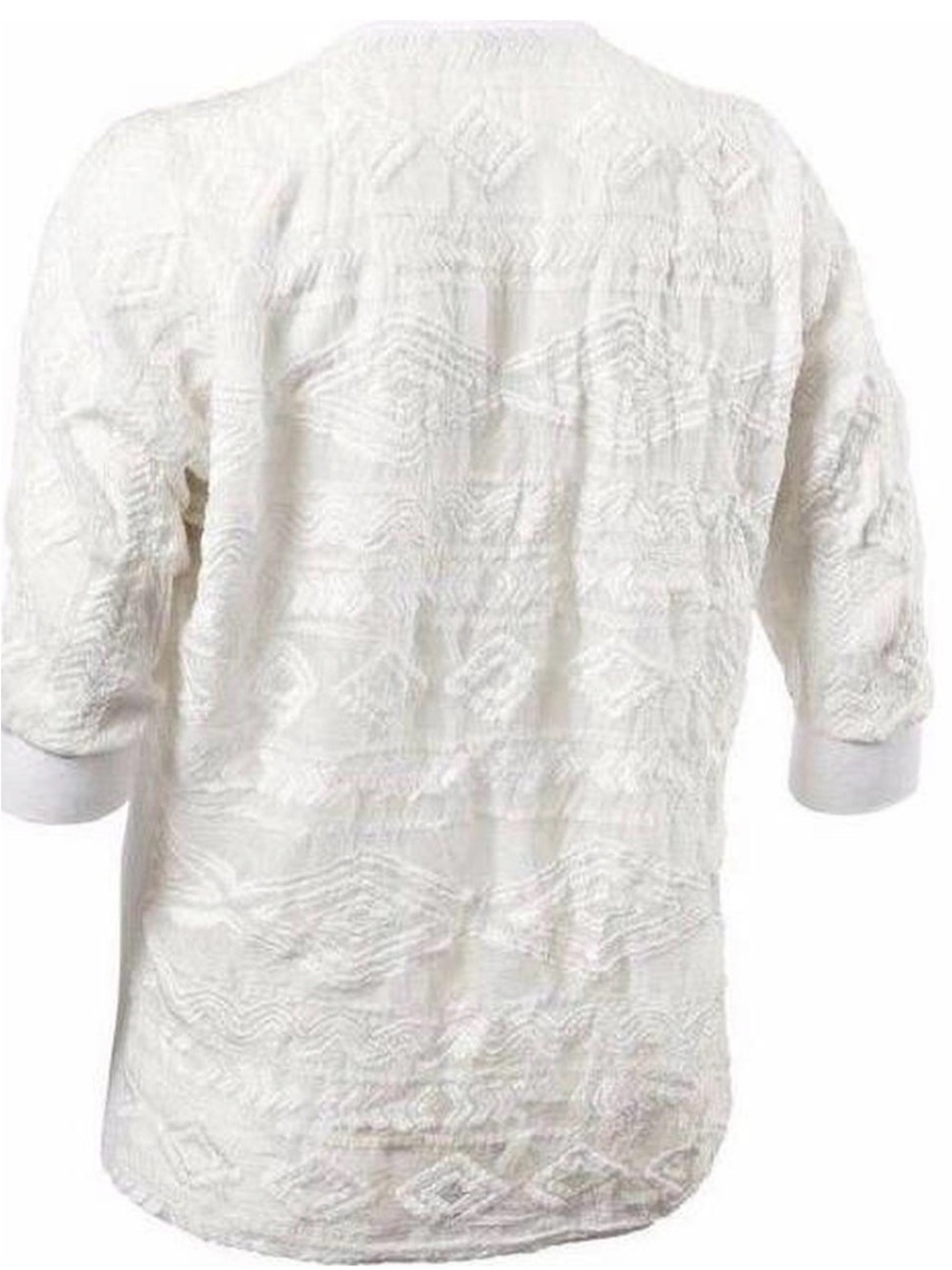 CAbi White Waverley #773 Textured 3/4 Sleeve Top